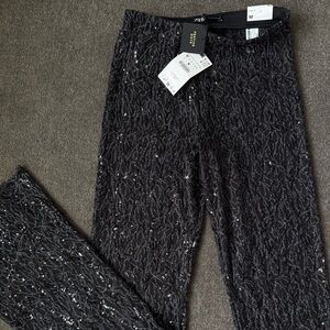 Zara Shimmering Black Sequin pants
